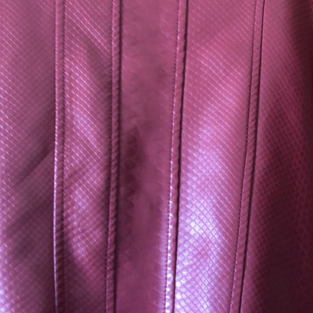 Needs repair - GUESS Brick Red Faux Leather Moto Jacket - Small - Picture 13 of 15